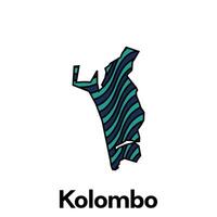 Map City of Kolombo design template with wave color style on white background, suitable for your company vector