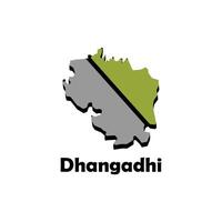 Map City of Dhangadhi, simplified administrative map of Nepal. Borders and names of the regions. suitable for your company vector