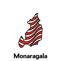 Map City of Monaragala design template with wave color style on white background, suitable for your company vector
