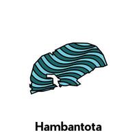 Map City of Hambantota design template with wave color style on white background, suitable for your company vector