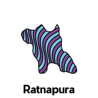 Map City of Ratnapura design template with wave color style on white background, suitable for your company vector