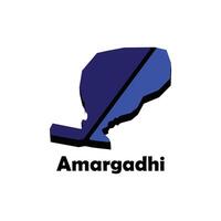 Map City of Amargadhi, simplified administrative map of Nepal. Borders and names of the regions. suitable for your company vector