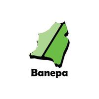 Map City of Banepa, simplified administrative map of Nepal. Borders and names of the regions. suitable for your company vector