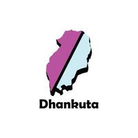 Map City of Dhankuta, simplified administrative map of Nepal. Borders and names of the regions. suitable for your company vector