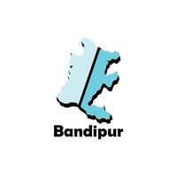 Map City of Bandipur, simplified administrative map of Nepal. Borders and names of the regions. suitable for your company vector