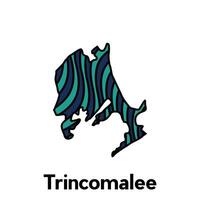 Map City of Trincomalee design template with wave color style on white background, suitable for your company vector
