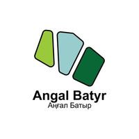 Angal Batyr City map design, template with outline graphic sketch style isolated on white background vector