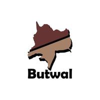 Map City of Butwal, simplified administrative map of Nepal. Borders and names of the regions. suitable for your company vector