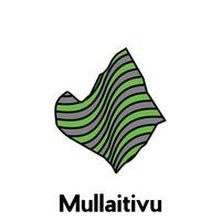 Map City of Mullaitivu design template with wave color style on white background, suitable for your company vector