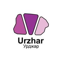 Urzhar City map design, template with outline graphic sketch style isolated on white background vector