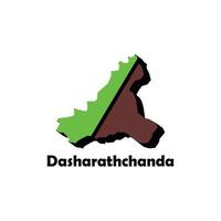 Map City of Dasharathchanda, simplified administrative map of Nepal. Borders and names of the regions. suitable for your company vector