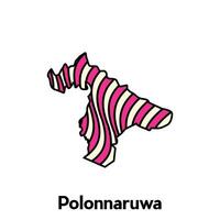 Map City of Polonnaruwa design template with wave color style on white background, suitable for your company vector