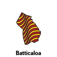 Map City of Batticaloa design template with wave color style on white background, suitable for your company vector