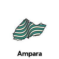 Map City of Ampara design template with wave color style on white background, suitable for your company vector