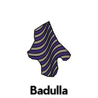 Map City of Badulla design template with wave color style on white background, suitable for your company vector