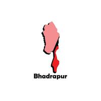 Map City of Bhadrapur, simplified administrative map of Nepal. Borders and names of the regions. suitable for your company vector