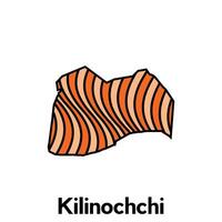 Map City of Kilinochchi design template with wave color style on white background, suitable for your company vector