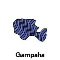 Map City of Gampaha design template with wave color style on white background, suitable for your company vector