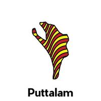 map of Puttalam City, Borders of for your infographic. illustration design template vector