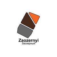Zaozernyi City map design, template with outline graphic sketch style isolated on white background vector