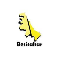 Map City of Besisahar, simplified administrative map of Nepal. Borders and names of the regions. suitable for your company vector