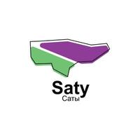 Saty world map City illustration. Isolated on white background for business vector
