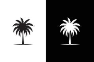 Palm tree icon, simple style palm tree icon silhouette black white background vector