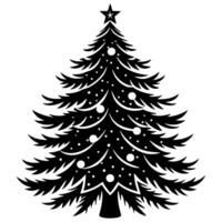 A set of simple spruce tree silhouette vector
