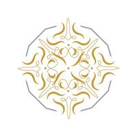 abstract beauty colorful flower Floral ornament logo in a circle Round emblem decoration style vector