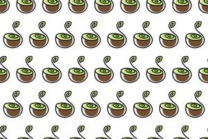 Kiwi fruit seamless pattern background vector