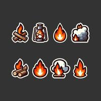 Illustration of Fire Assets Using Flat Style. This flat design illustration features a simple fire, perfect for a game assets. Bright and cheerful vector