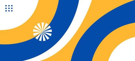 Creative blue and yellow geometric abstract shape background with element style template design vector