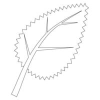 Simple and fun birch leaf coloring page for kids. Perfect for educational activities, nature-themed projects, and creative coloring fun. vector