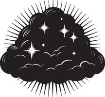 Cloud silhouette image on white background vector