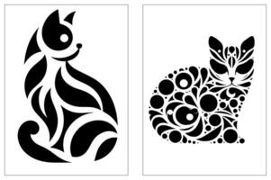 Simple Cat Shape Design Template vector