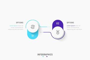 Infographic label design template with icons and 2 options or steps. Can be used for process diagram, presentations, workflow layout, banner, flow chart, info graph. vector