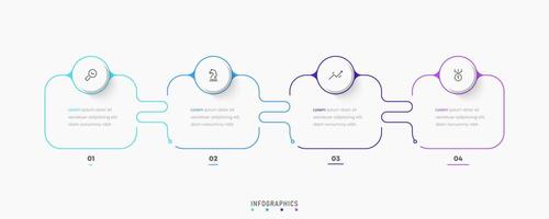 Infographic label design template with icons and 4 options or steps. Can be used for process diagram, presentations, workflow layout, banner, flow chart, info graph. vector