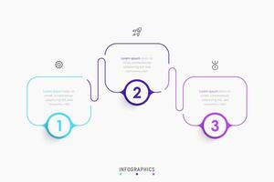 Infographic label design template with icons and 3 options or steps. Can be used for process diagram, presentations, workflow layout, banner, flow chart, info graph. vector