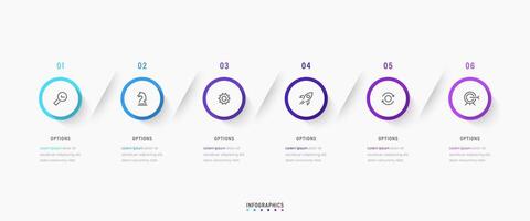 Infographic label design template with icons and 6 options or steps. Can be used for process diagram, presentations, workflow layout, banner, flow chart, info graph. vector