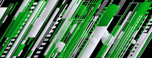 abstract elegant green tech background with lines and halftone vector