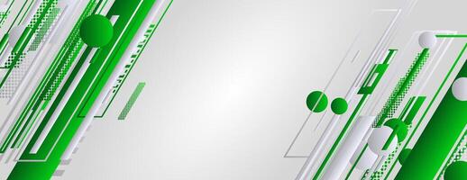 abstract elegant green tech background with lines and halftone vector