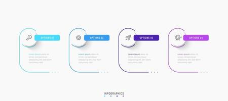Infographic label design template with icons and 4 options or steps. Can be used for process diagram, presentations, workflow layout, banner, flow chart, info graph. vector