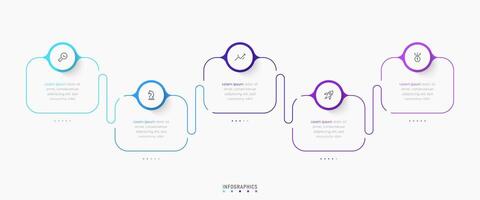 Infographic label design template with icons and 5 options or steps. Can be used for process diagram, presentations, workflow layout, banner, flow chart, info graph. vector