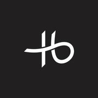 letter hb curves loop overlap simple logo vector