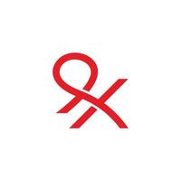 letter x loop ribbon linked symbol logo vector
