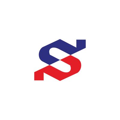 letter s slice colorful simple geometric logo