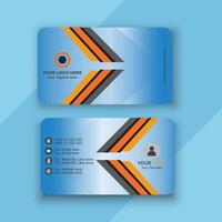 Modern Business card with triangle shapes design vector
