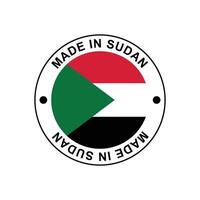 MADE IN Sudan circle stamp with flag vector