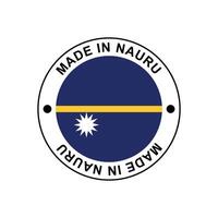 MADE IN Nauru circle stamp with flag vector