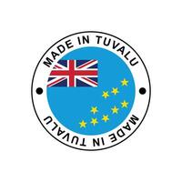MADE IN Tuvalu circle stamp with flag vector